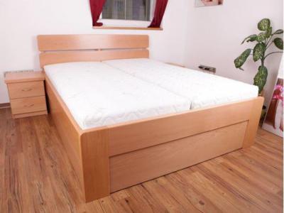 ALICE Dřevěná postel z masivu, s úložným prostorem