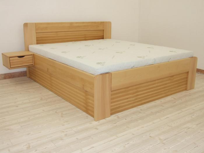 SIMONA Dřevěná postel z masivu, s úložným prostorem